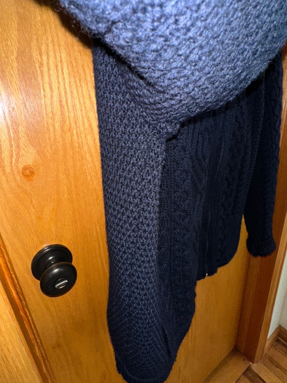 Aran Crafts Ireland Shannon Zip Cardigan XL 100% Merino Wool - Navy - Picture 5 of 9